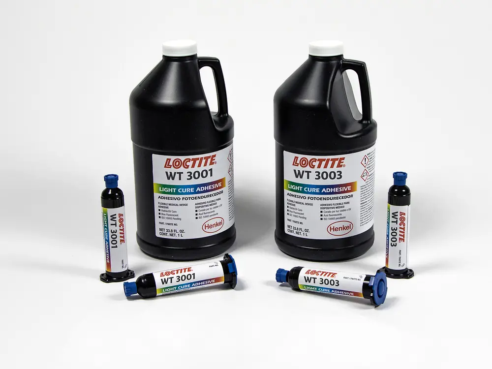 
Loctite WT 3001 and Loctite WT 3003 are new medical grade light cure adhesives for housing, sealing and bonding applications and have been tested according to the ISO10993 protocol.