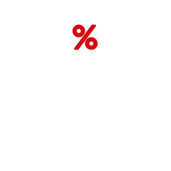 symbole rouge de pourcentage